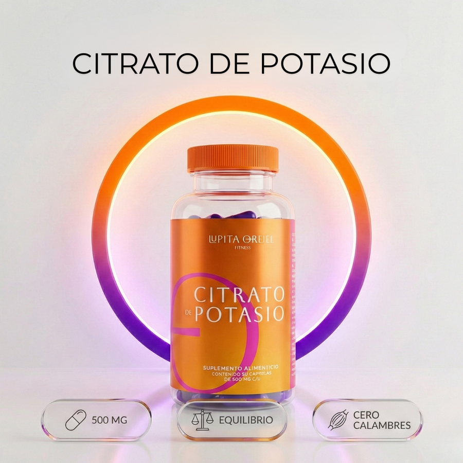 Frasco de Citrato de Potasio 500 mg de LO Fitness, 90 cápsulas