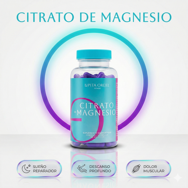 Frasco de Citrato de Magnesio 500 mg de LO Fitness, 90 cápsulas