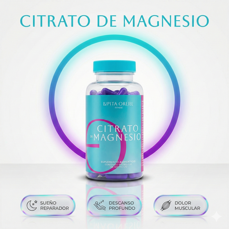 Frasco de Citrato de Magnesio 500 mg de LO Fitness, 90 cápsulas